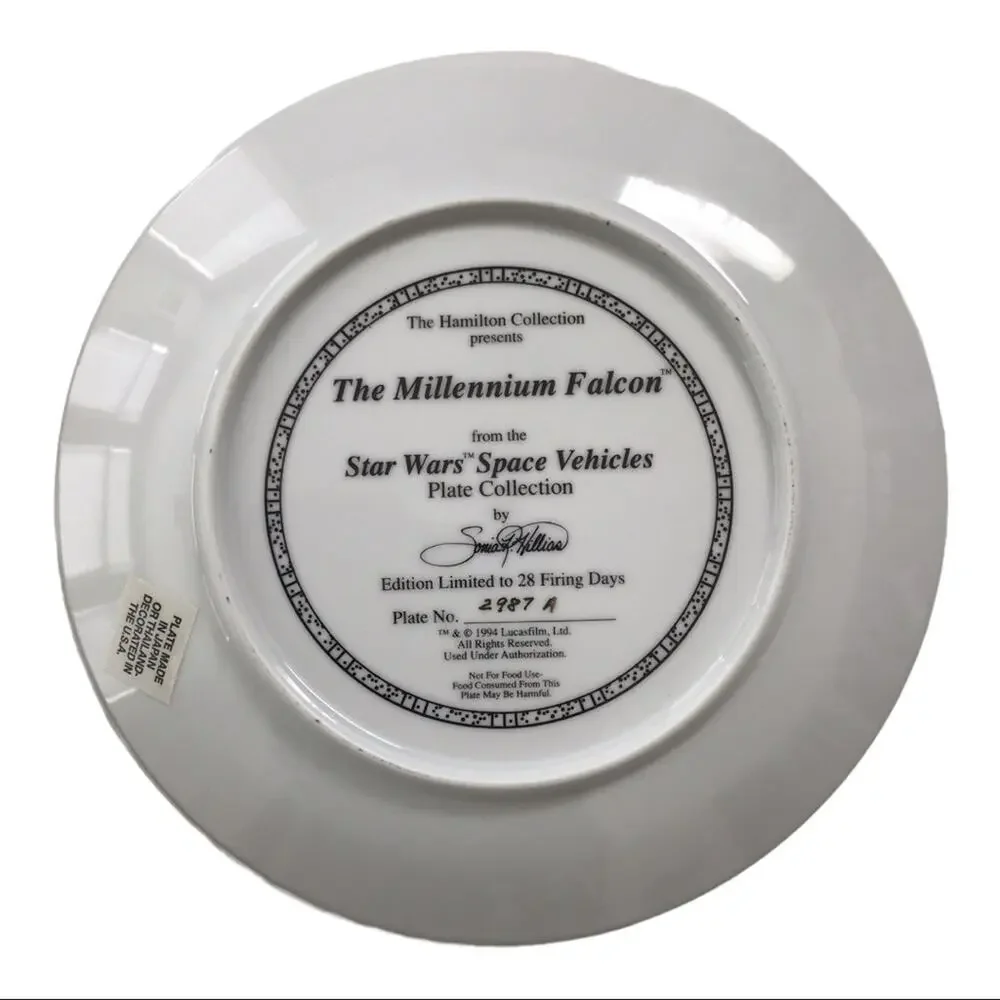 Star Wars Millennium Falcon Plate Vintage Hamilton Collection w/Box